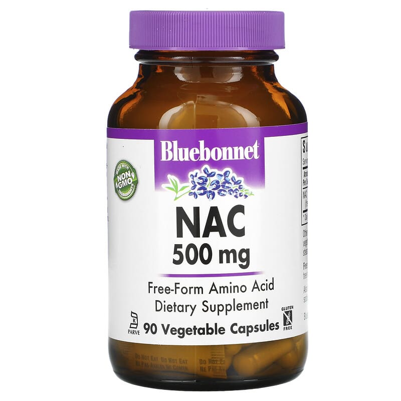 NAC (free-form N-acetyl-L-cystine), 500 mg, 90 Vcaps