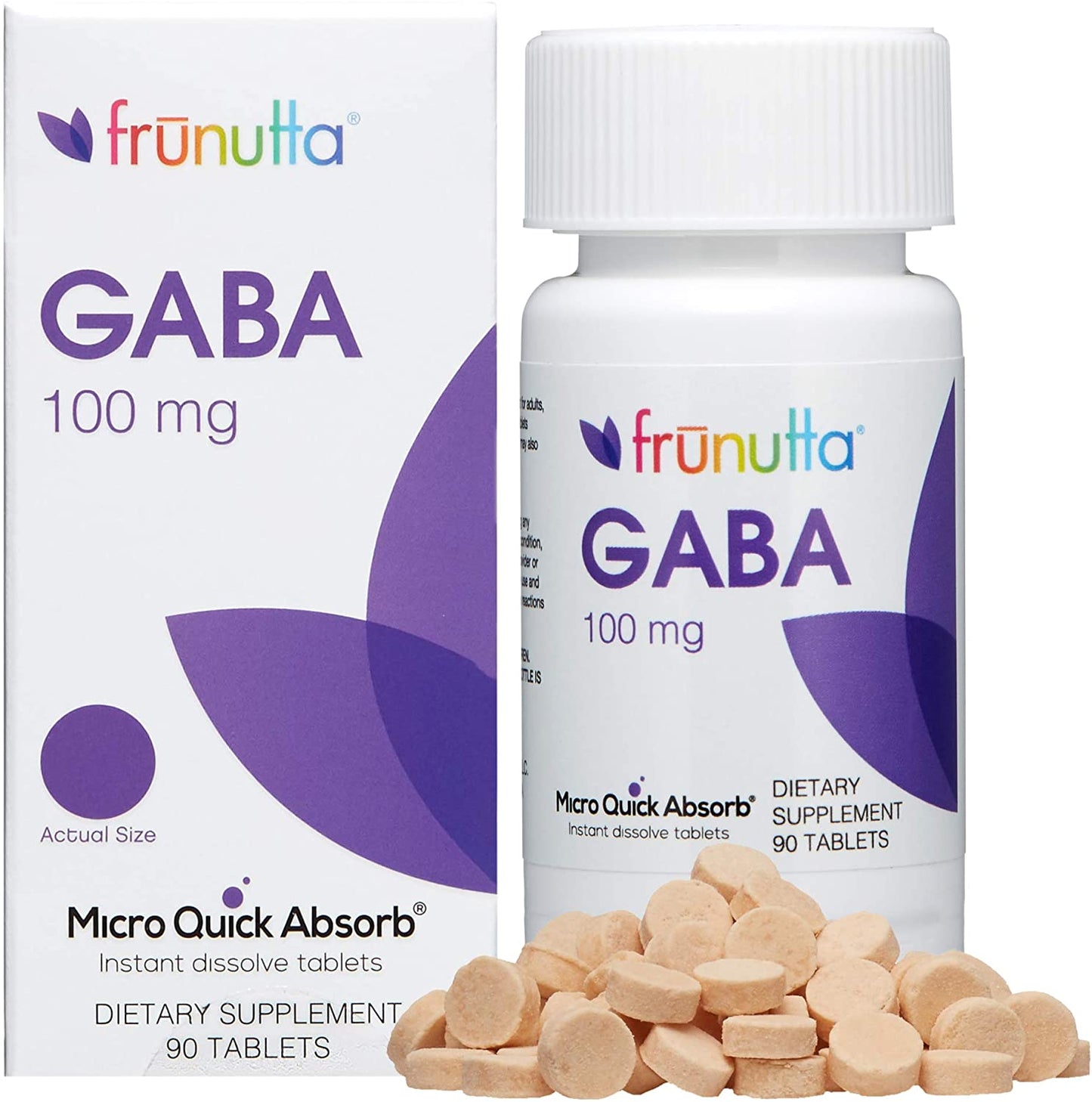 GABA Under The Tongue Instant Dissolve Tablets - 100 mg x 90 Tablets