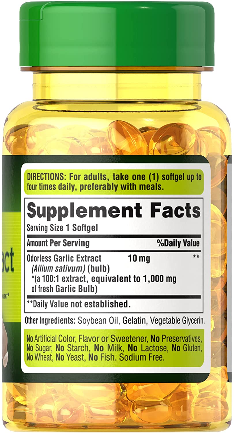 Garlic Extract 1000 Mg 100 Softgels