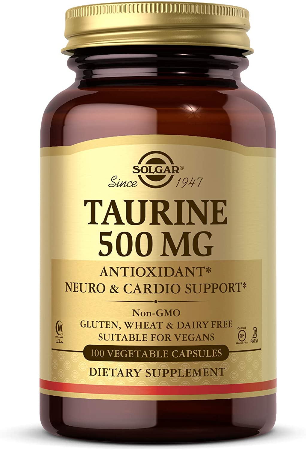 Taurine, 500 mg, 100 Vegetable Capsules