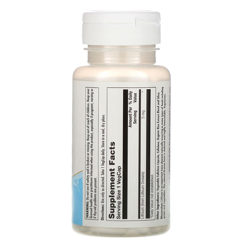 Lithium Orotate, 5 mg, 60 VegCaps