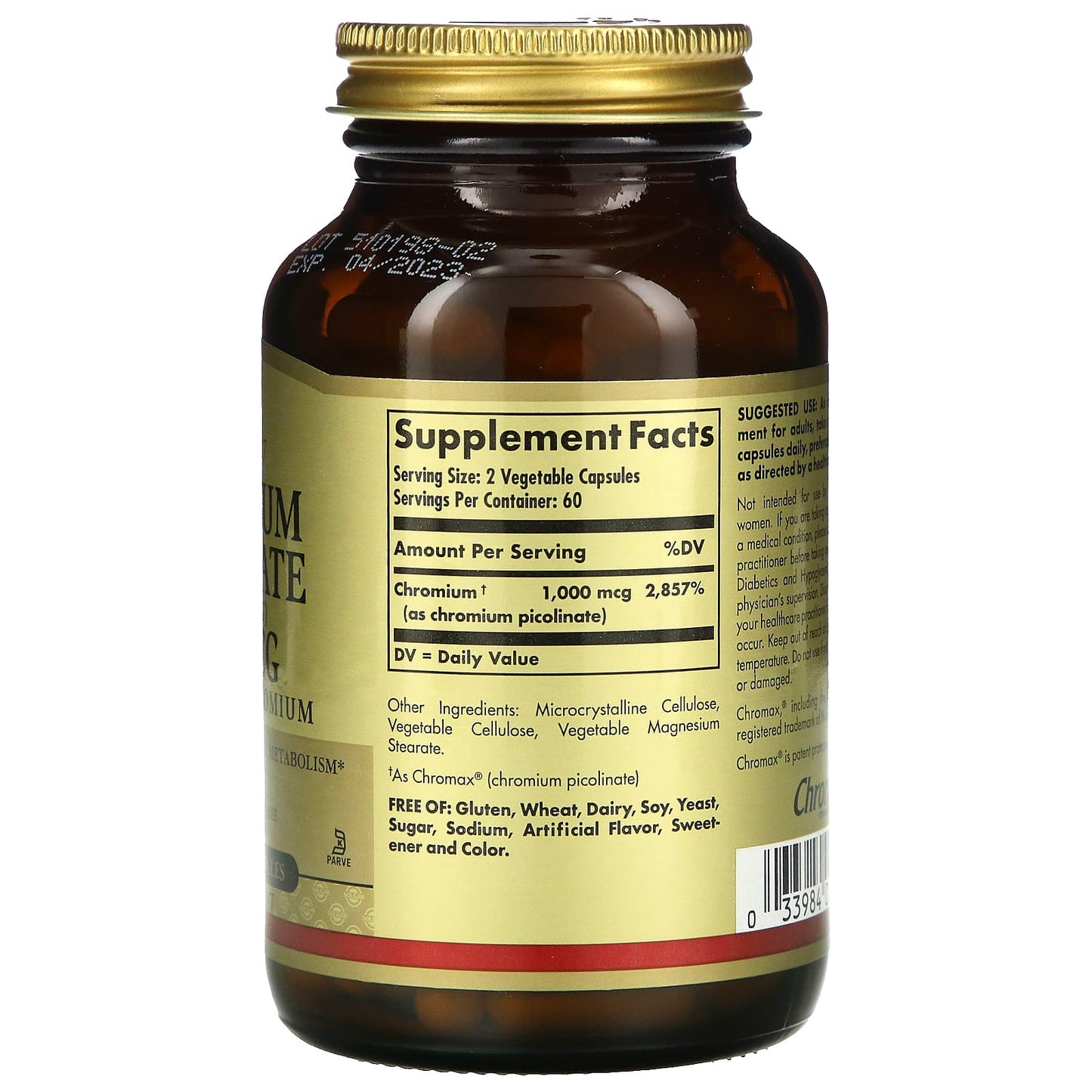 Chromium Picolinate, 500 mcg, 120 Vegetable Capsules