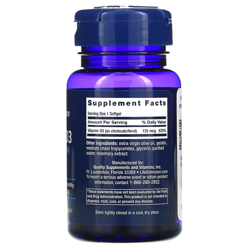 Vitamin D3, 125 mcg (5,000 IU), 60 Softgels