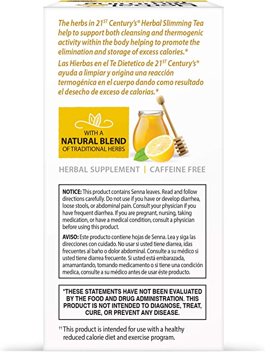 Herbal Slimming Tea, Honey Lemon, 24 Tea Bags, 1.7 oz (48 g)