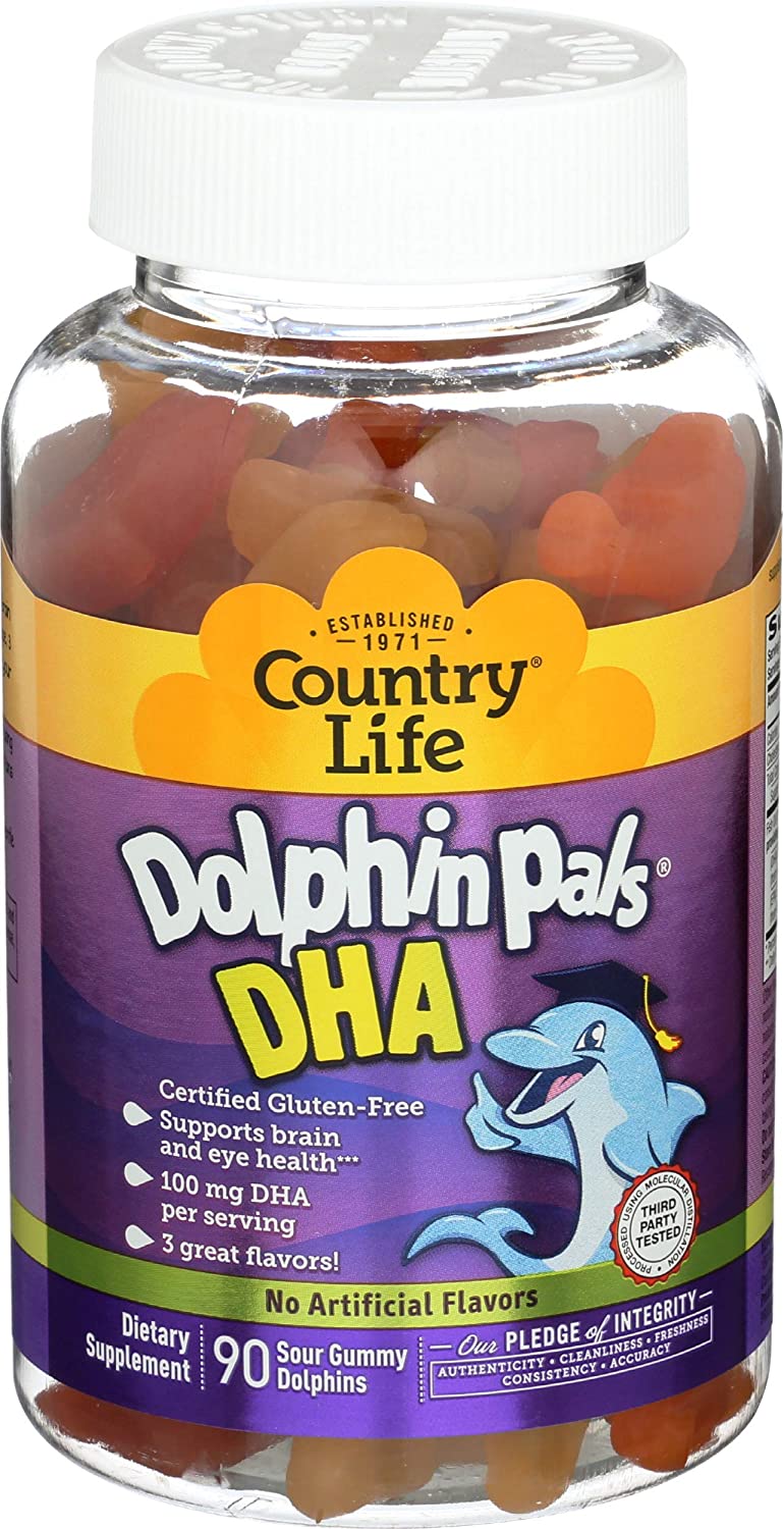 Dolphin Pals, DHA, 3 Great Flavors, 90 Sour Gummy Dolphins