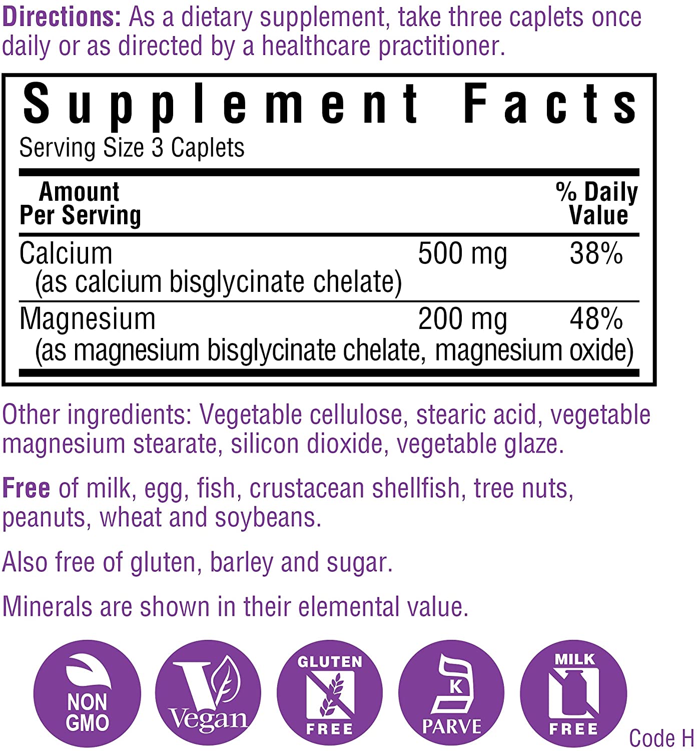 Albion Chelated Calcium Magnesium Caplets, 60 Count