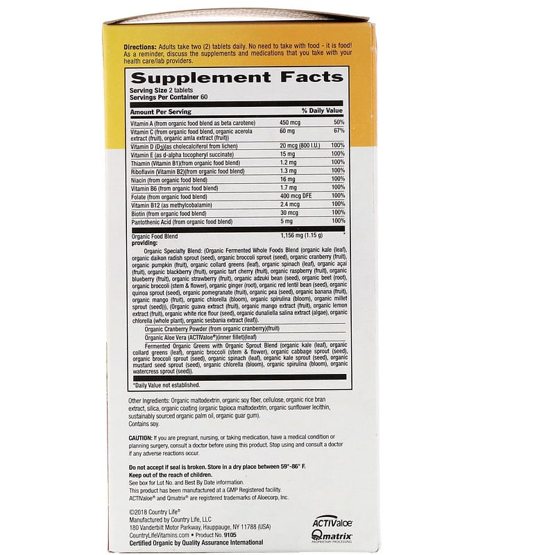 Realfood Organics for Women, 120 Easy-to-Swallow Tablets