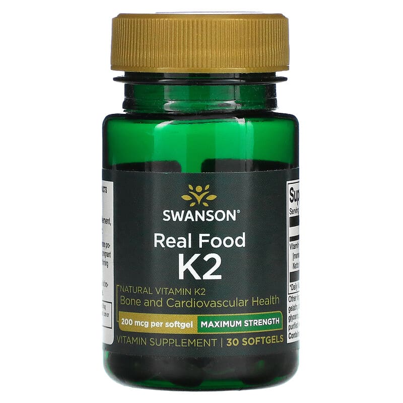 Maximum Strength, Real Food K2, 200 mcg, 30 Softgels