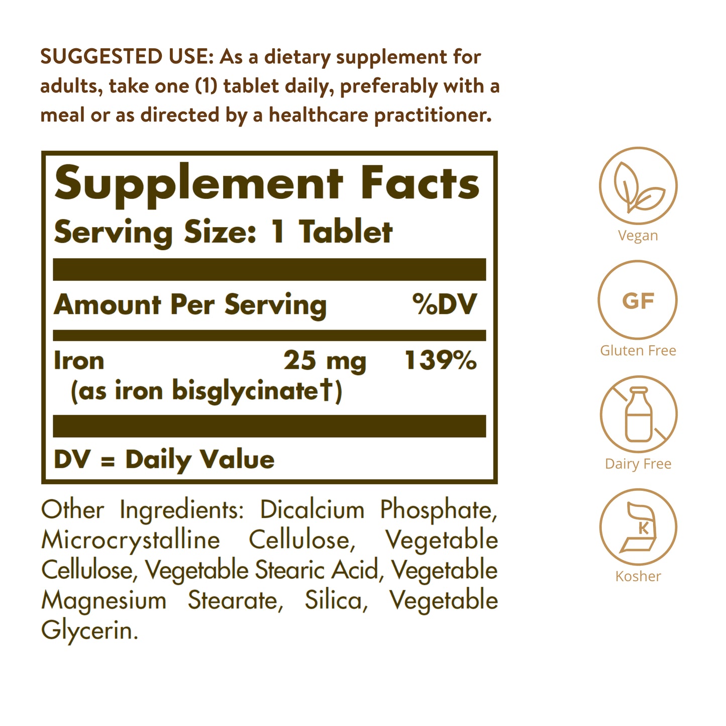 Chelated Iron Tablets**, 100 ct