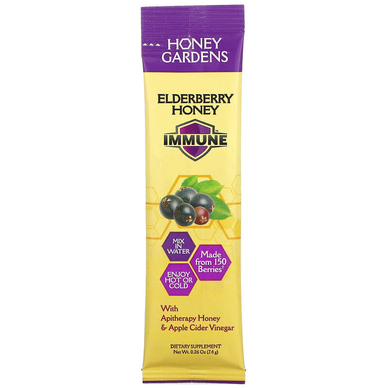 Elderberry Honey, Immune, 5 Packets, 0.26 oz ( 7.4 g) Each