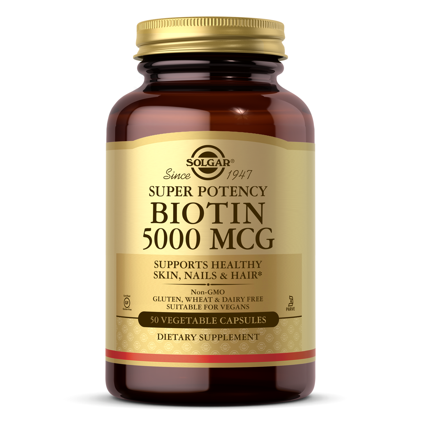 Biotin 5000 mcg Vegetable Capsules, 50 ct