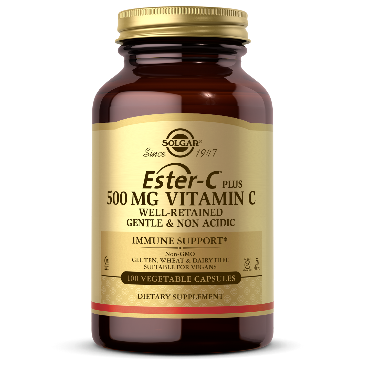 Ester-C® Plus 500 mg Vitamin C Vegetable Capsules (Ester-C® Ascorbate Complex), 100 ct