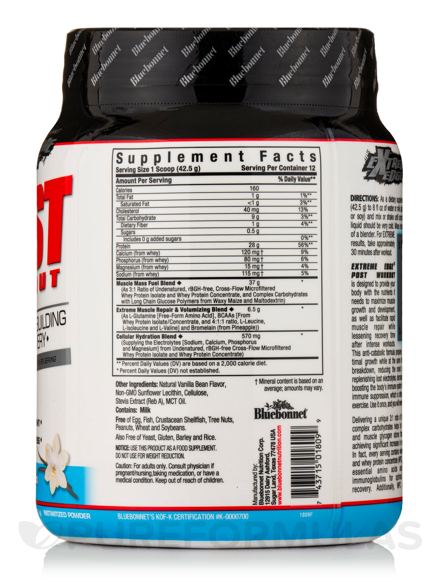 Extreme Edge® Post Workout, Vanilla Flavor - 1.12 lb (510 Grams)