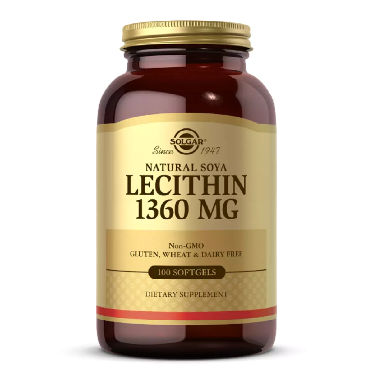 Natural Soya Lecithin, 1,360 mg, 100 Softgels