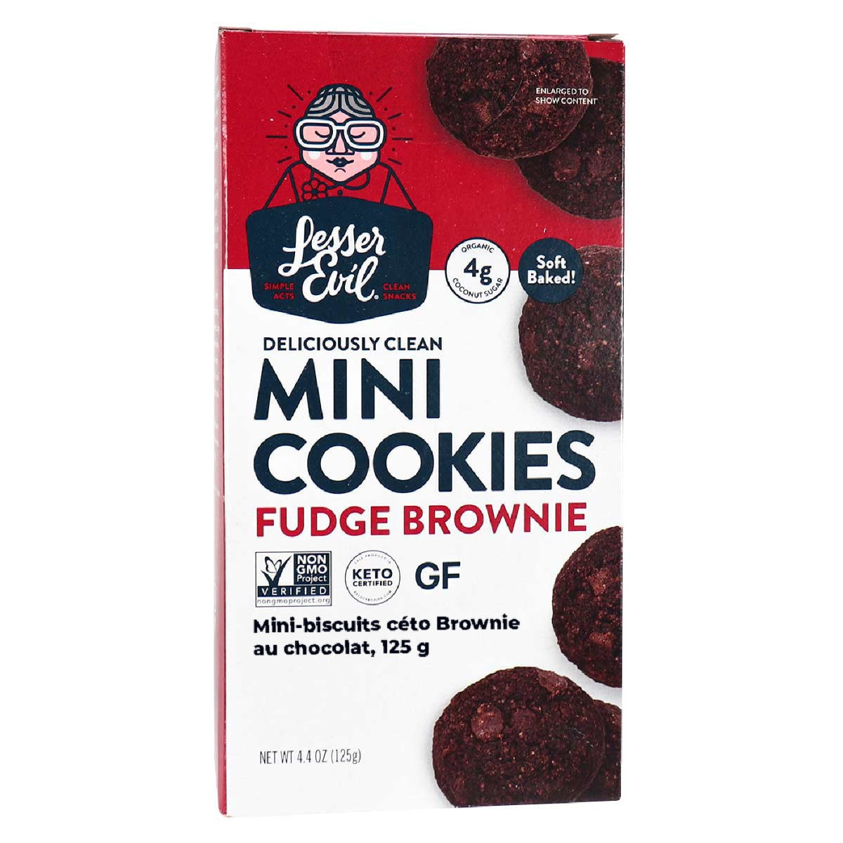 Lesser Evil Mini Cookies Fudge Brownie 125g
