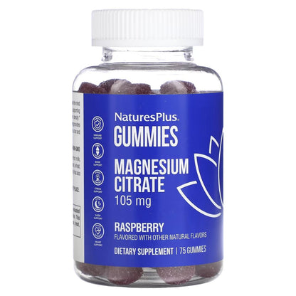 NaturesPlus® Magnesium Citrate, Raspberry, 75 Gummies