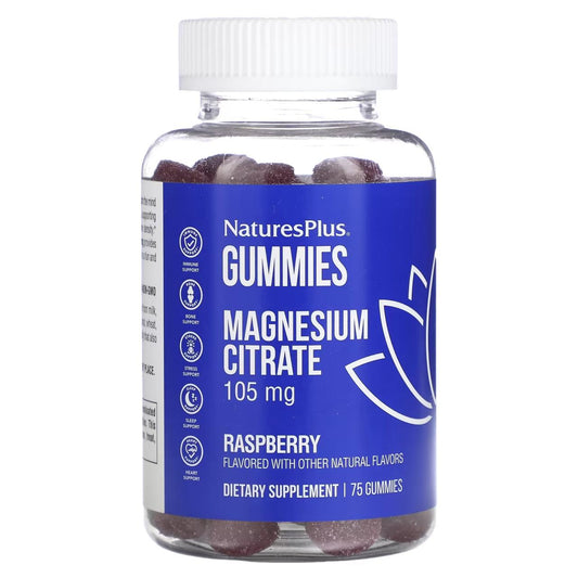 NaturesPlus® Magnesium Citrate, Raspberry, 75 Gummies