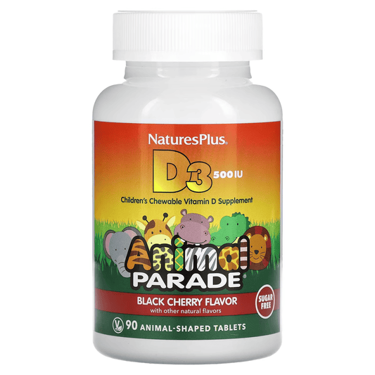 NaturesPlus® Animal Parade, Vitamin D3, Sugar Free, Chewable, 90 Tablets