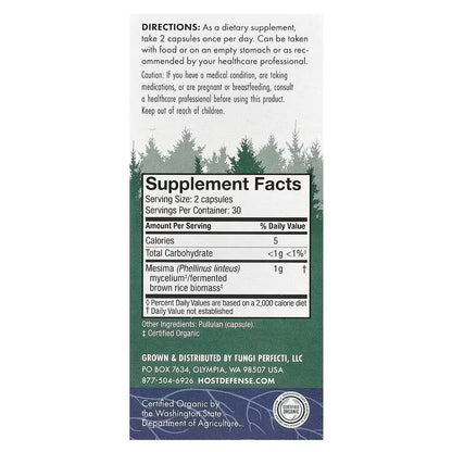 Host Defense, Mushrooms™, Mesima, 60 Capsules (0.5 g per Capsule)
