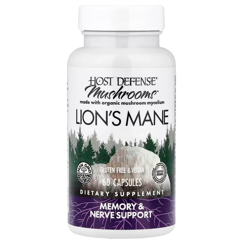 Host Defense, Mushrooms, Lion's Mane (0.5 g per Capsule)