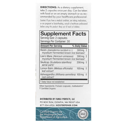Host Defense, Mushrooms™, MycoBotanicals®, Stress Decompress®, 60 Capsules