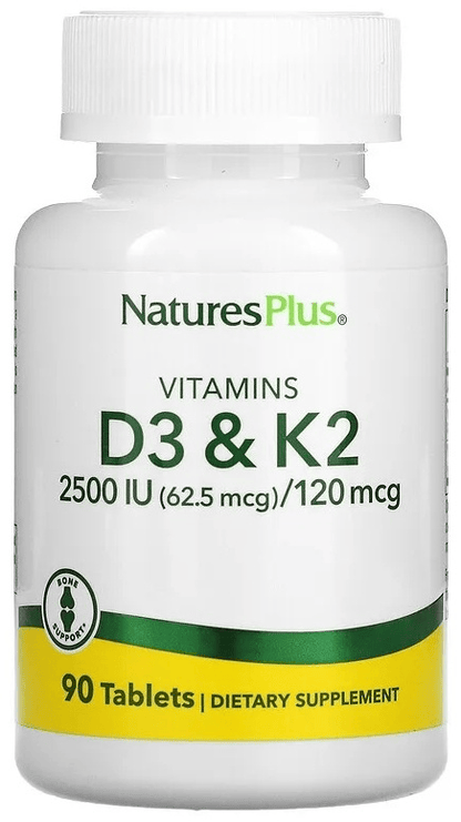 NaturesPlus® Vitamin D3 & K2, 90 Capsules