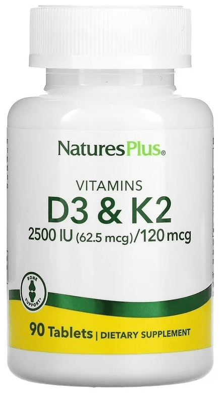 NaturesPlus® Vitamin D3 & K2, 90 Capsules