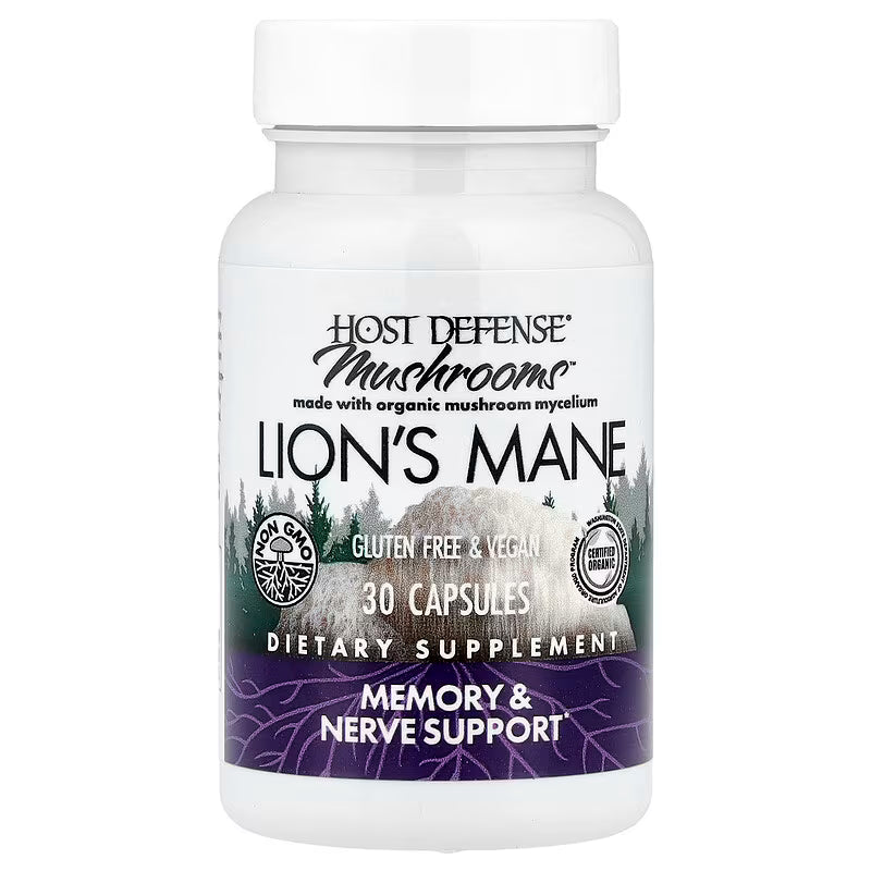 Host Defense, Mushrooms, Lion's Mane (0.5 g per Capsule)