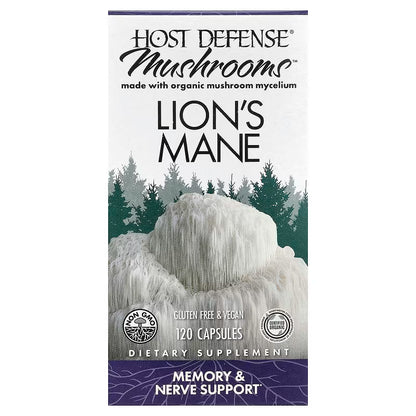 Host Defense, Mushrooms, Lion's Mane (0.5 g per Capsule)