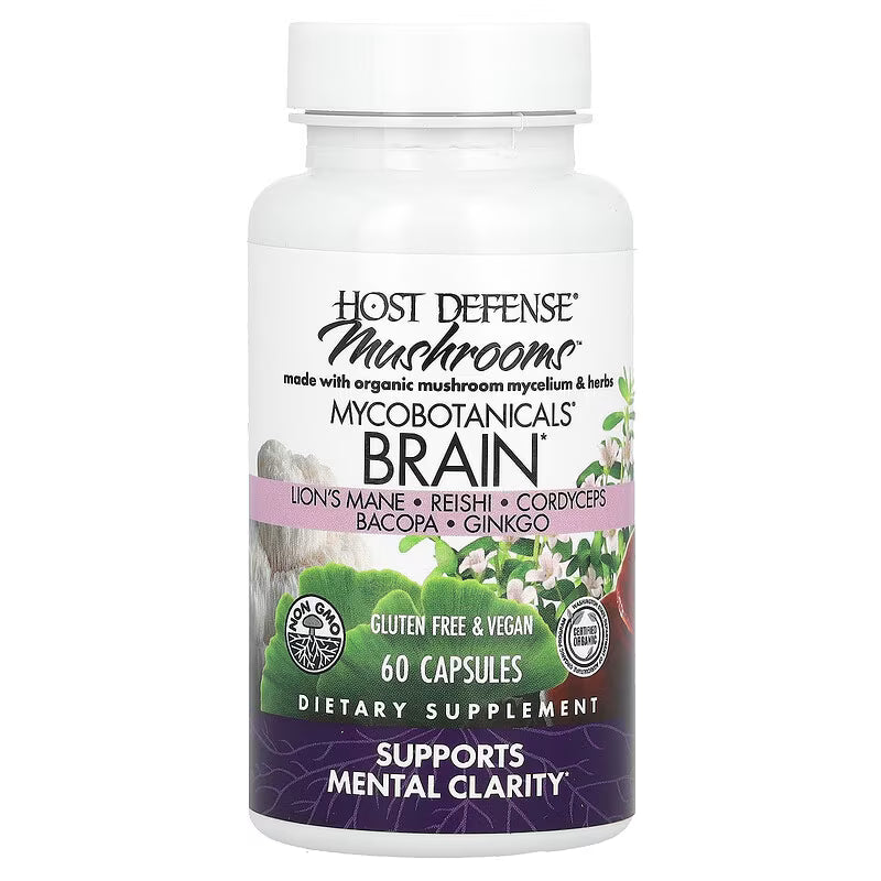 Host Defense, Mushrooms, MycoBotanicals, Brain, 60 Capsules