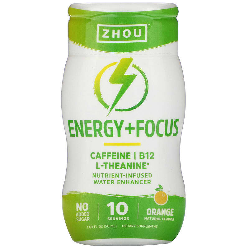 Energy + Focus, Nutrient-Infused Water Enhancer, Orange, 1.69 fl oz (50 ml)