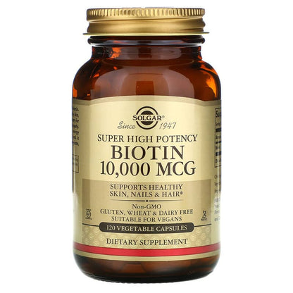 Super High Potency Biotin, 10,000 mcg, 120 Vegetable Capsules