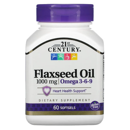 Flaxseed Oil, 1,000 mg, 60 Softgels
