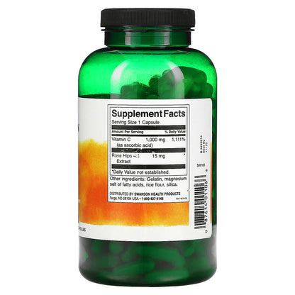 Vitamin C with Rose Hips, 1,000 mg, 250 Capsules