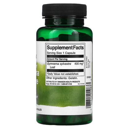 Gymnema Sylvestre Leaf, Full Spectrum, 400 mg, 100 Capsules