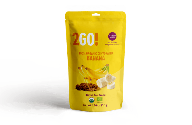 2go! Organic Dried Banana, 1.76 Oz