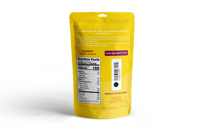 2go! Organic Dried Banana, 1.76 Oz