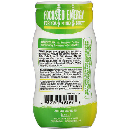 Energy + Focus, Nutrient-Infused Water Enhancer, Orange, 1.69 fl oz (50 ml)