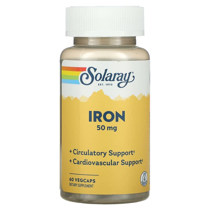 Iron, 50 mg, 60 VegCaps – Nutracore