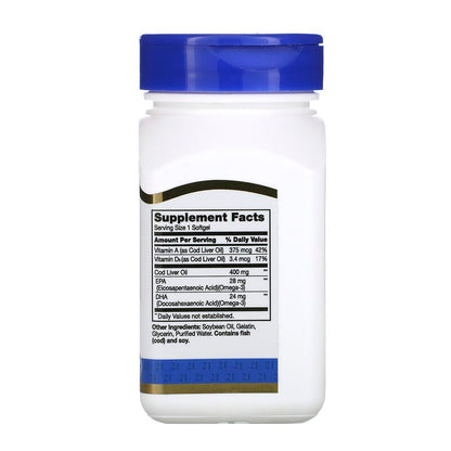 Norwegian Cod Liver Oil, 400 mg, 110 Softgels