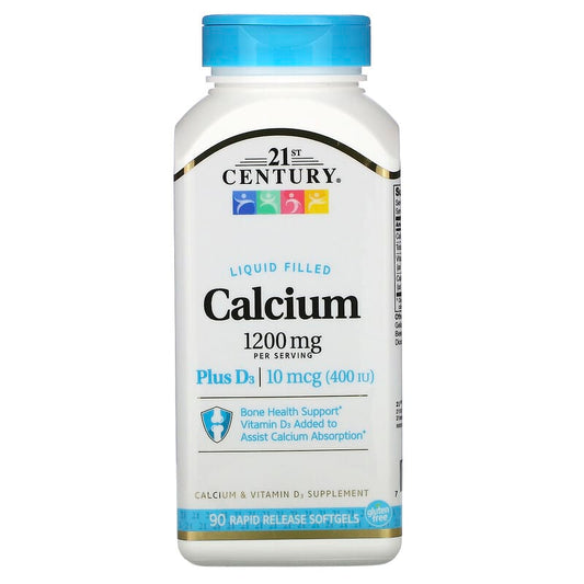 Liquid Filled Calcium Plus D3, 600 mg, 90 Rapid Release Softgels