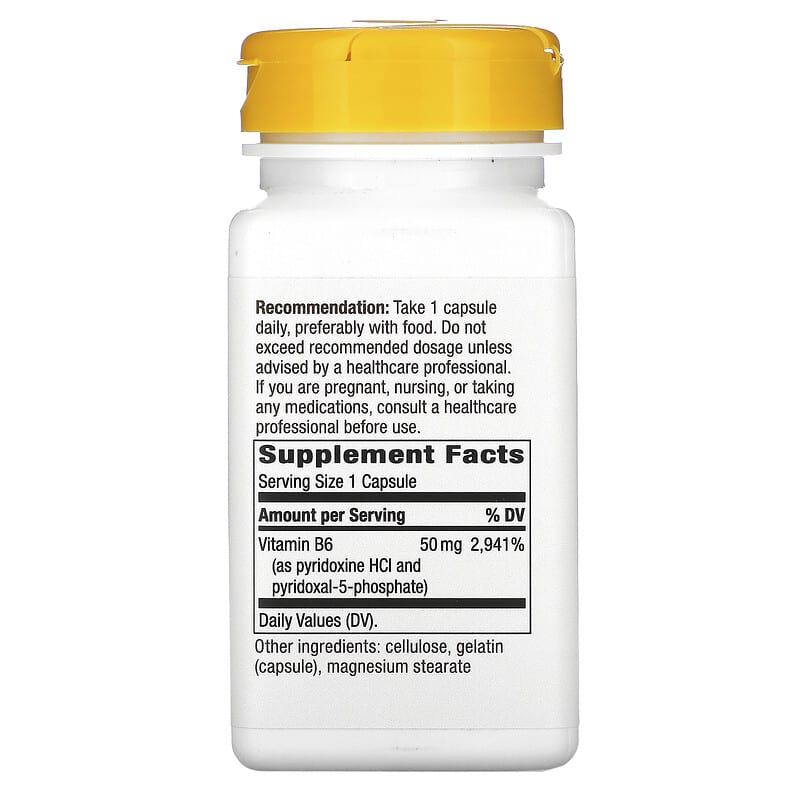 Vitamin B-6, 50 mg, 100 Capsules