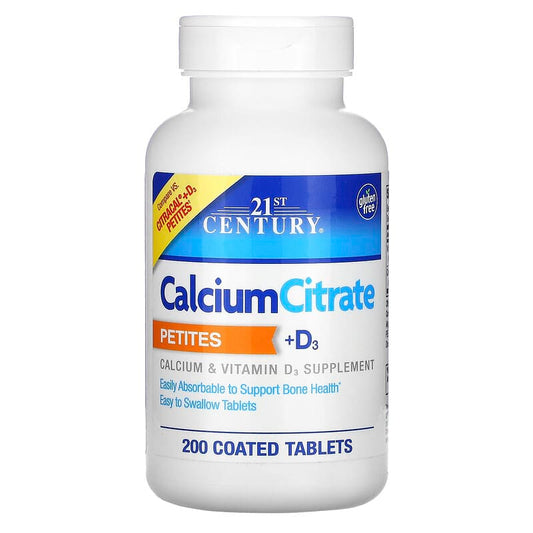 Calcium Citrate Petites + D3, 200 Coated Tablets