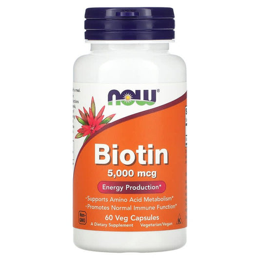 Biotin, 5,000 mcg, 60 Veg Capsules