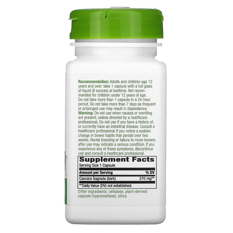 Cascara Sagrada, 270 mg, 100 Vegan Capsules