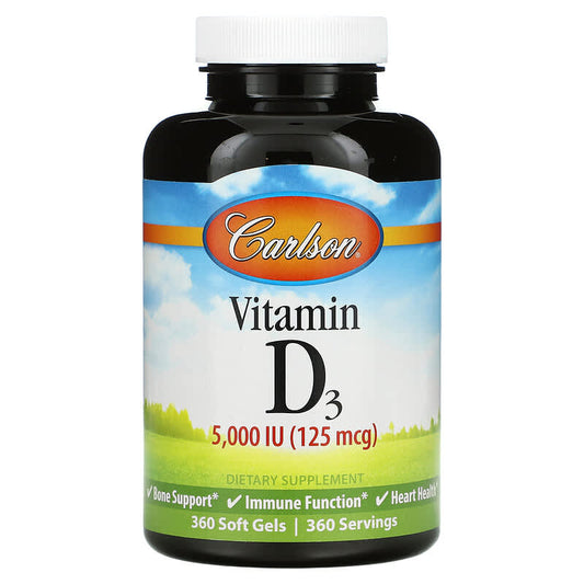 Vitamin D3, 125 mcg (5,000 IU), 360 Soft Gels