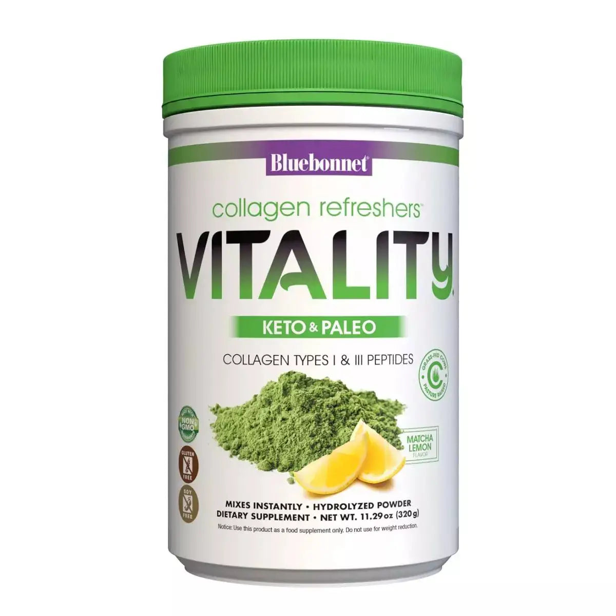 Bluebonnet Collagen Refreshers Vitality Matcha Lemon Flavor 320g
