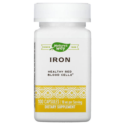 Iron, 18 mg, 100 Capsules