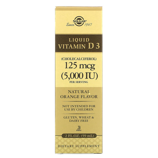 Liquid Vitamin D3, Natural Orange Flavor, 125 mcg (5,000 IU), 2 fl oz (59 ml)