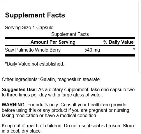 Saw Palmetto 540 mg 100 Capsules